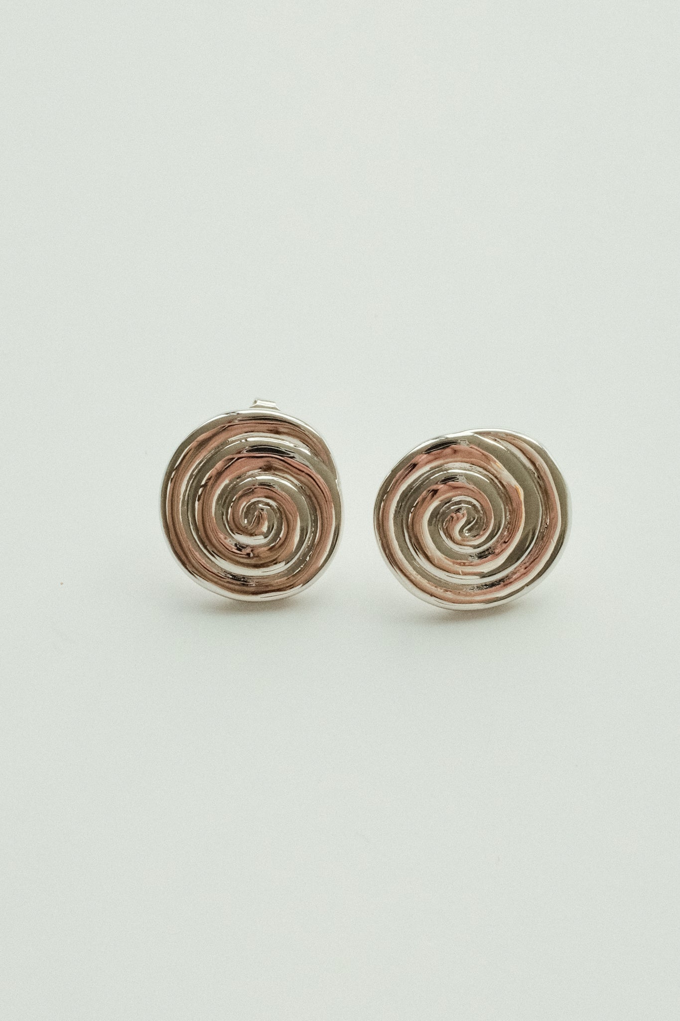 SILVER SWIRL STUDS