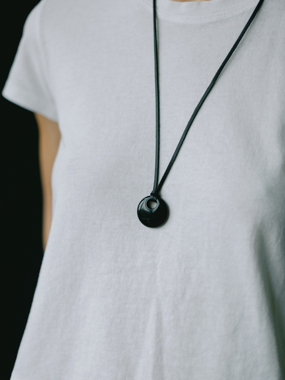 Black Leather Cord Pendant