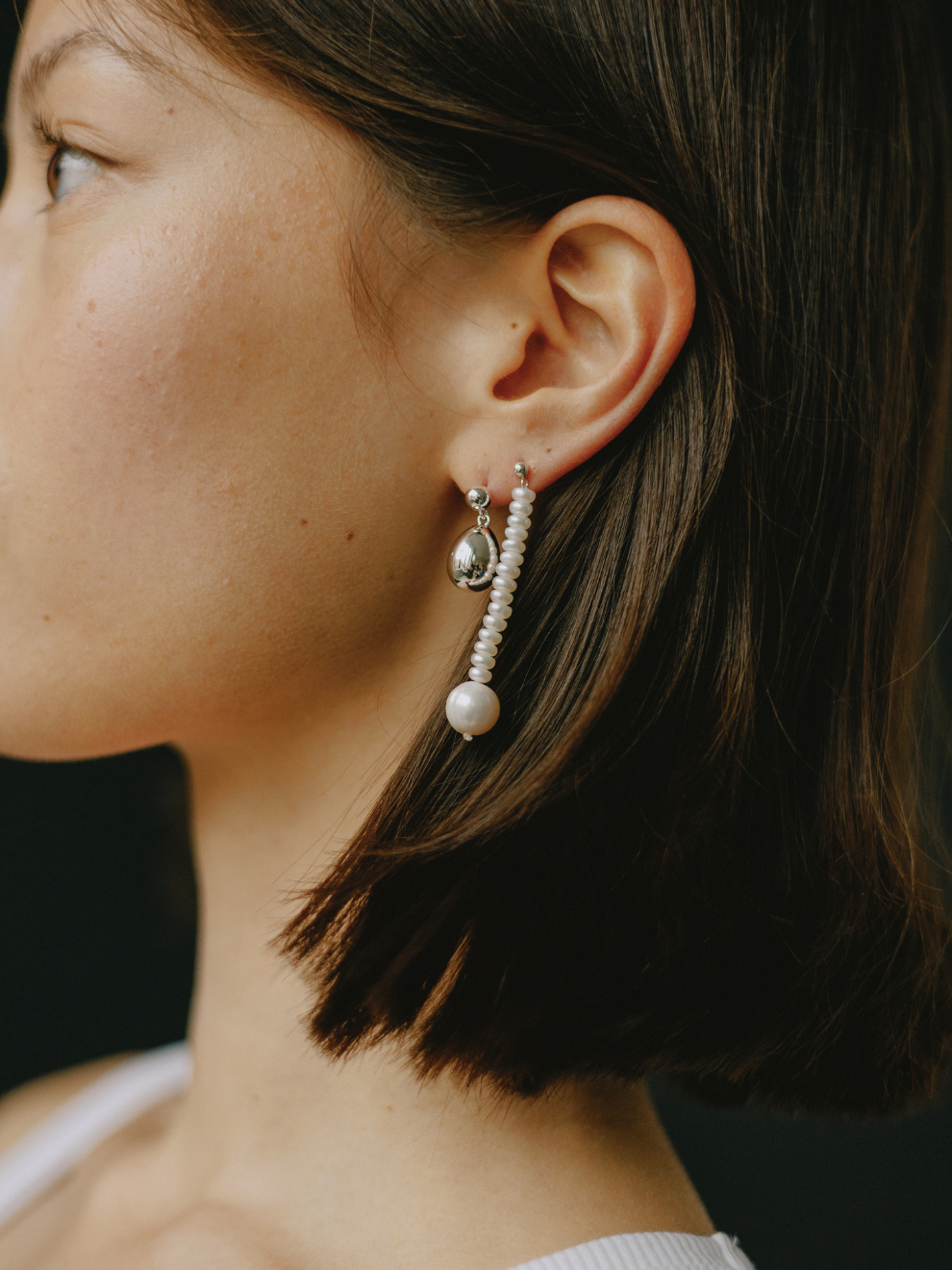 Long Pearl Drop Earrings